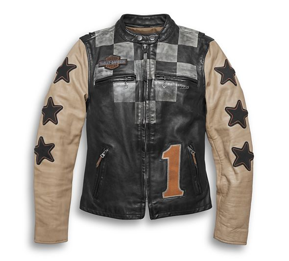Harley Davidson Women s Vintage Race Inspired Leather Jacket