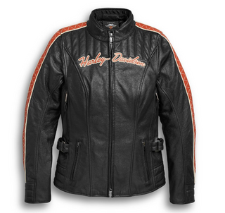 Women's Vanocker Waterproof H-D Triple Vent System Leather Jacket